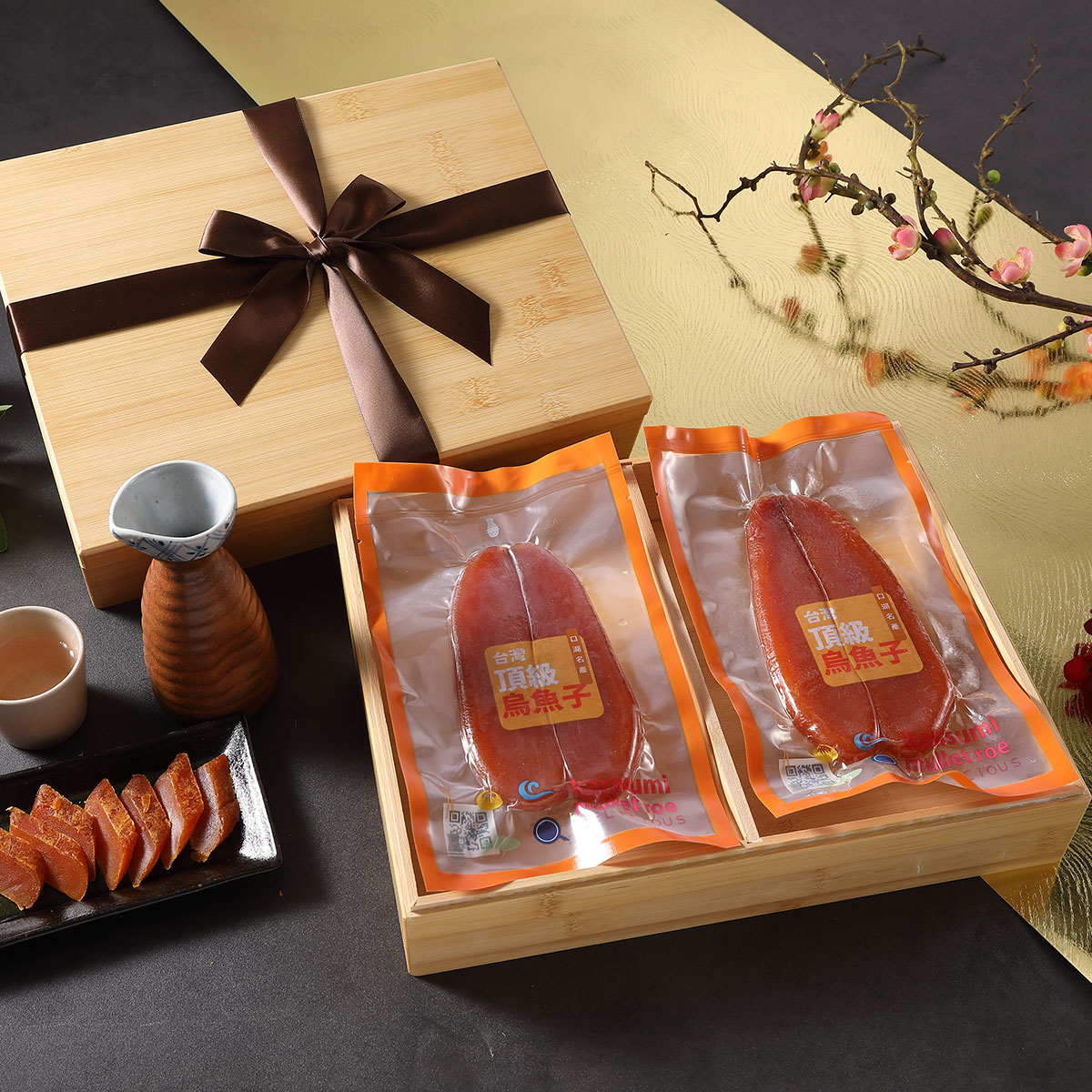 野生烏魚子雙入禮盒4兩2入